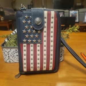 Montana West American Flag Phone Purse with Strap